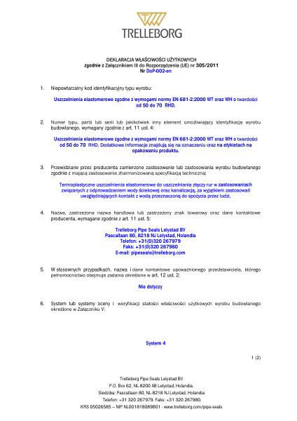 DWU DoP_002_Uszczelki typu Din_Lock