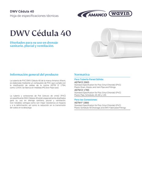Ficha Técnica DWV Ced 40