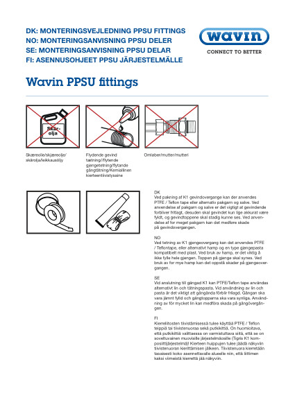 Wavin Tigris K1 PPSU fittings