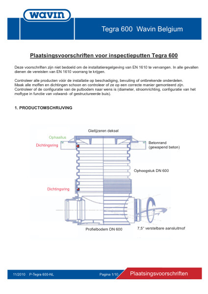 Plaatsingsvoorschrift Tegra 600