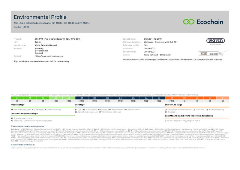 Wavin Denmark Hammel-3062791 - PVC el conduit pipe WT 32 L4 PC600-2020-environmental-profile 2023-07-07 1145