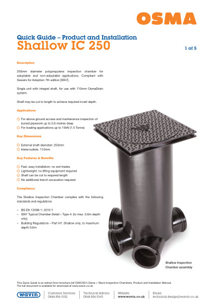 Quick Guide - Product and Installation - Shallow IC 250