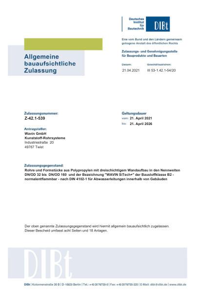 Certificato DIBT SiTech+