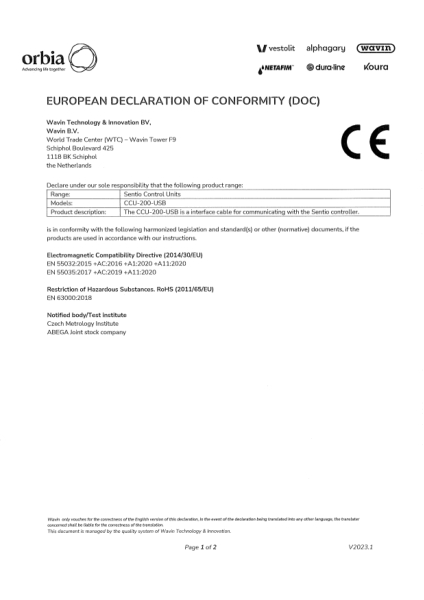 EU Declaration of conformity Sentio 4064828 - CCU 200 USB