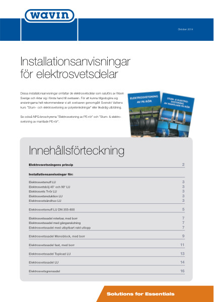 Installationsanvisningar för elektrosvetsdelar