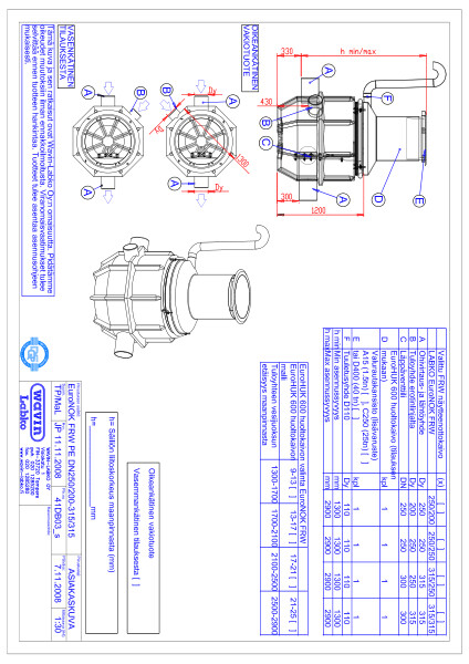 Tuotekuva - EuroNOK PE FRW DN250-200_DN315-315 PDF