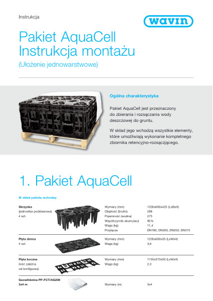 Instrukcja montażu - pakiet AquaCell