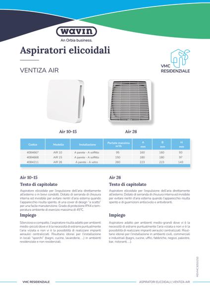 Scheda tecnica Wavin Ventiza AIR