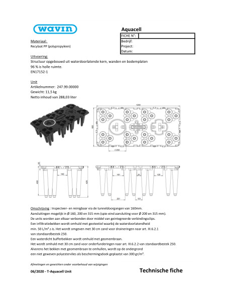 Technische fiche Aquacell