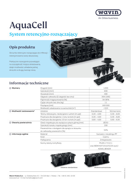 Karta katalogowa AquaCell