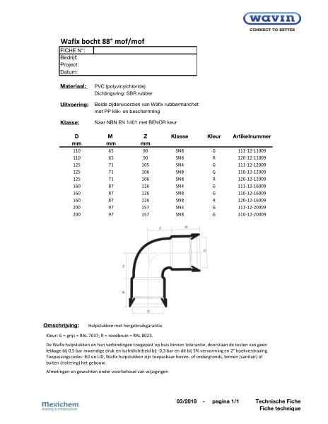 PVC bocht 88°MM - Coude 88°FF