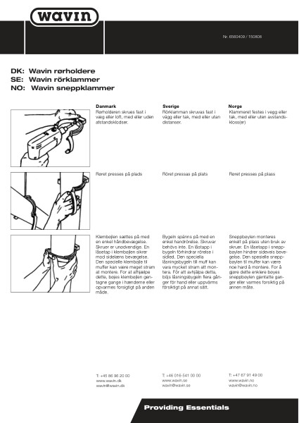 Installationsanvisning Rörhållare