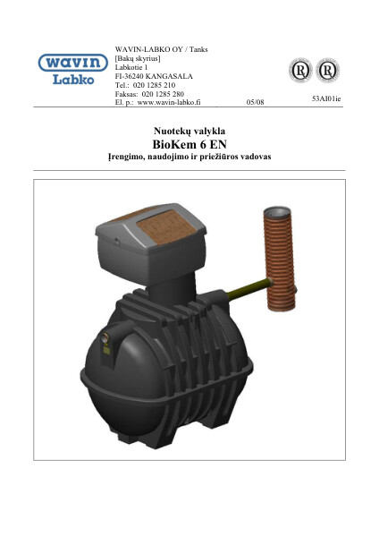 Techninė instrukcija - Labko BioKem 6 EN