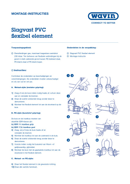 Montage-instructie slagvast PVC flexibel element