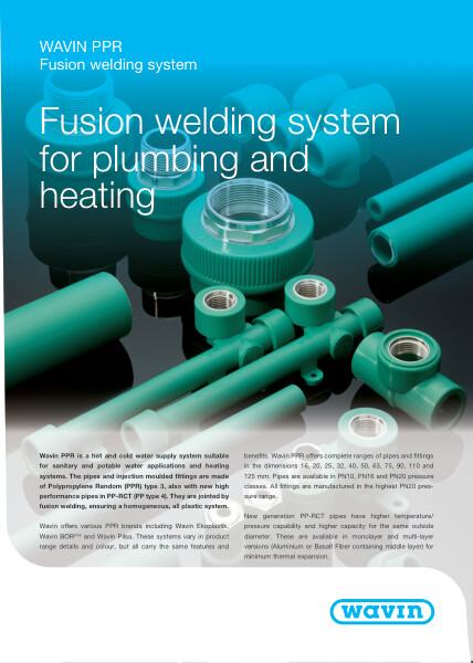 WAVIN PPR Fusion welding system