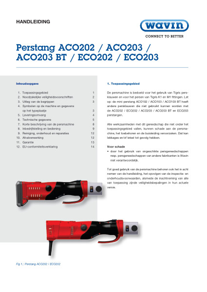 Handleiding Perstang ACO202 / ACO203 / ACO203 BT / ECO202 / ECO203