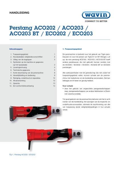 Handleiding Perstang ACO202 / ACO203 / ACO203 BT / ECO202 / ECO203
