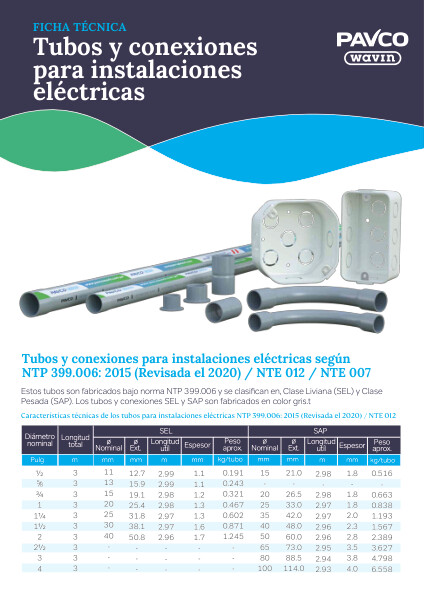 Ficha Tecnica-Sistema Electrico-Pavco Wavin