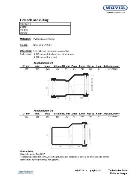 PVC flexibele aansluiting / PVC raccord flexibele
