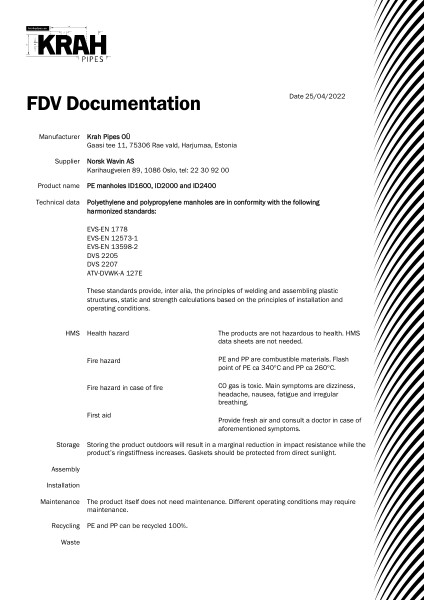 FDV vannkummer