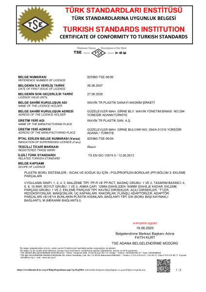 PPR Ek Parça TS EN ISO 15874-3