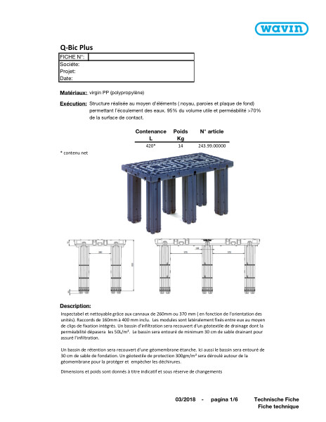 Fiche technique Q-Bic Plus 