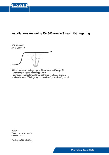 Installationsanvisning X-stream 800 gummiring