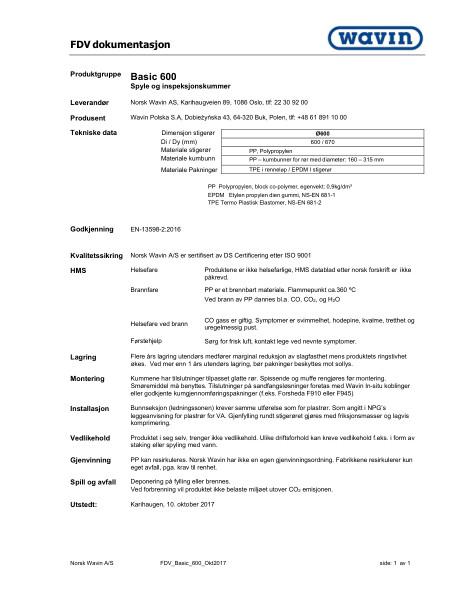 FDV Wavin Basic 600 kummer 