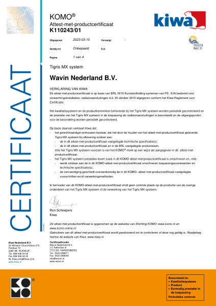 Certificaat K110243/01 BRL 5610 - Tigris MX system 15 - 32mm