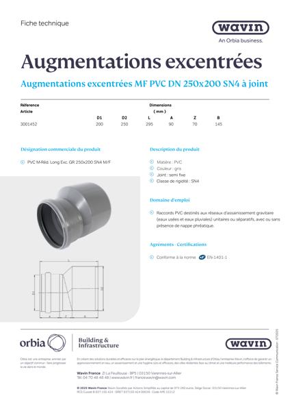 Fiche technique Augmentations excentrées - 3001452