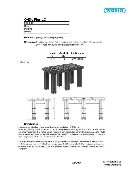 Technische fiche Q-Bic Plus LC