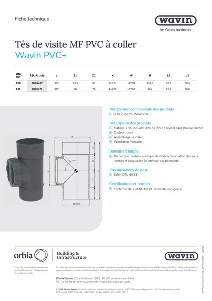 Fiche technique Tés de visite MF PVC+