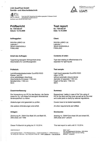 Testitulos - EuroPEK ROO NS6 Class I Test report ENG