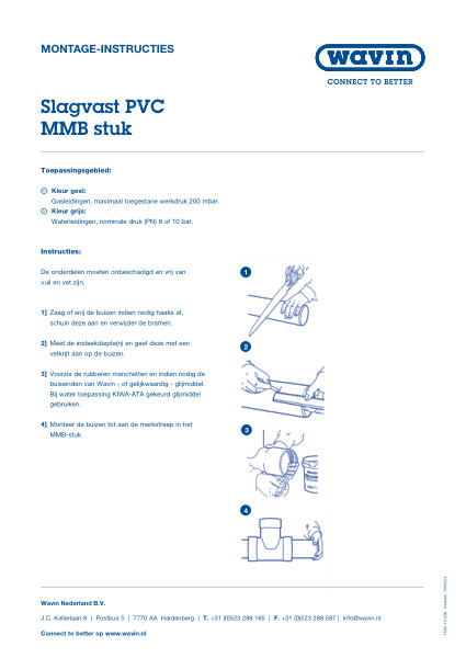 Montage-instructie slagvast PVC MMB-stuk