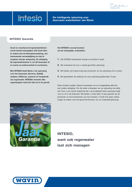 Brochure Intesio garantie