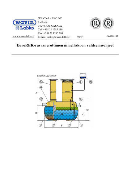 Ohje - EuroREK nimelliskoon valitsemisohjeet PDF