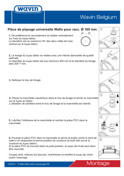 Prescription de pose Wafix pièce de piquage