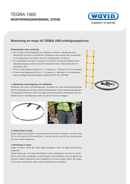 Istallationsanvisning Tegra 1000 stege