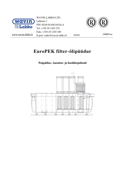 Paigaldusjuhend - EuroPEK filter-õlipüüdur