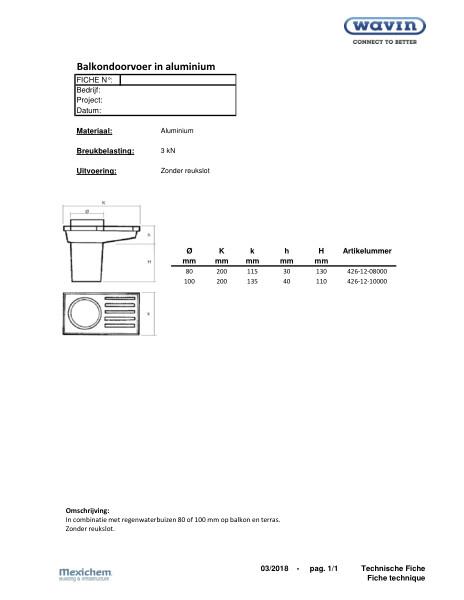 Alu balkondoorvoer / passage de balcon en aluminium