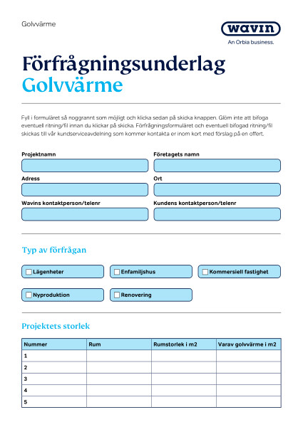 Golvvärme formulär - förfrågningsunderlag 2024_F_NR-57691_no