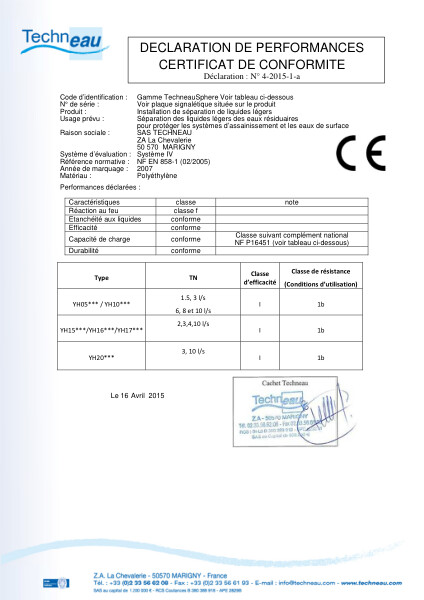 DOP FR - 4-2015-1-a - Installation de séparation de liquides légers Gamme TechneauSphere