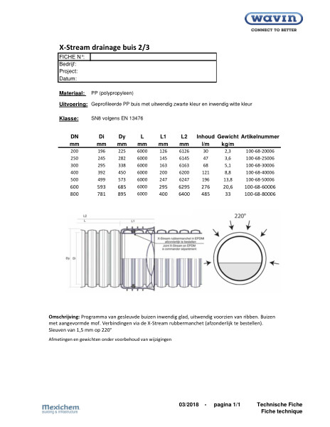 X-Stream drainage 220° buis / tuyau de drainage