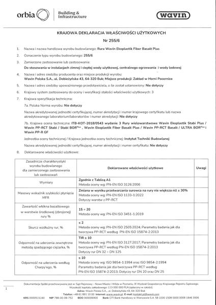 KDWU 255/6 Rury Ekoplastik FiberBasalt Plus