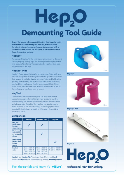 Hep2O - Demounting Tool Guide