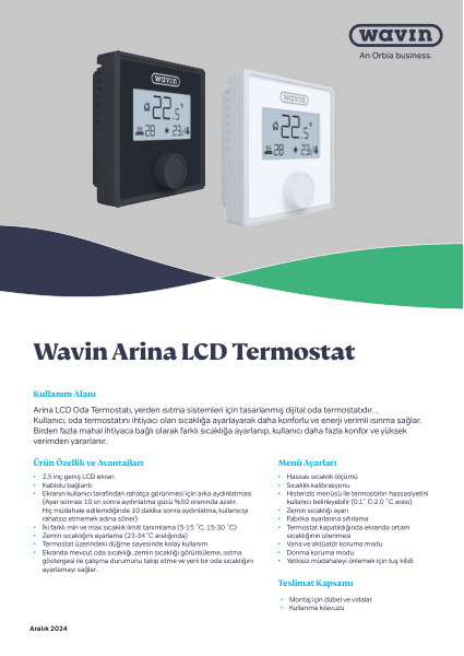 Arina LCD Termostat 2024 TUR