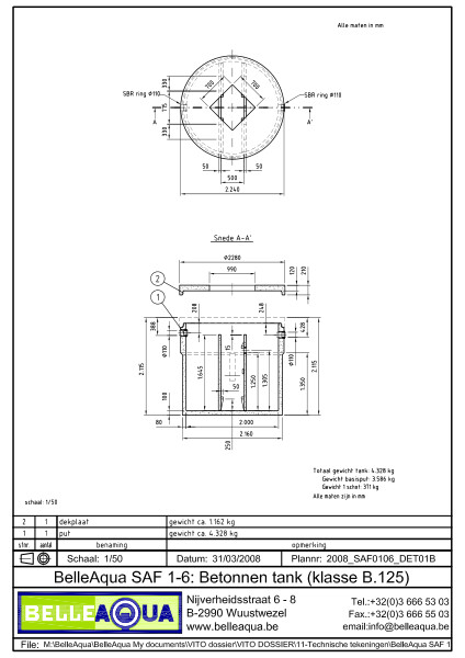 Technische fiche BelleAqua SAF1-6 IE