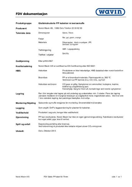 FDV Wavin Sepio SN8 50-75 mm