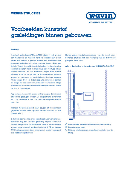 Voorbeelden kunststof gasleidingen binnen gebouwen