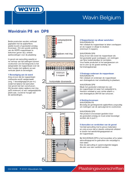 Plaatsingsvoorschrift Wavidrain